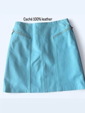 Rare Y2K Cache 100% leather mini skirt